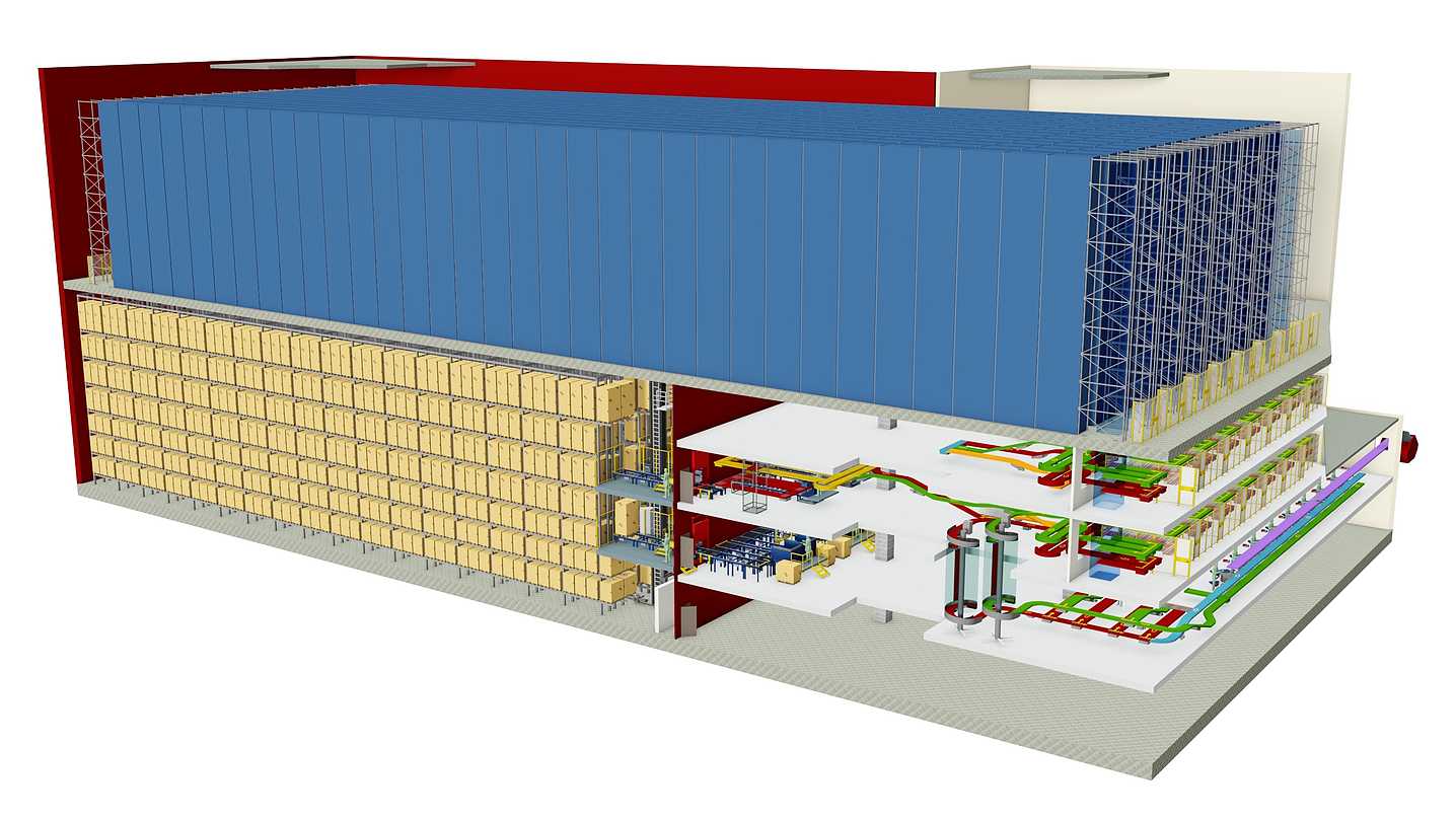 Vista 3D del centro logistico di Lucerna