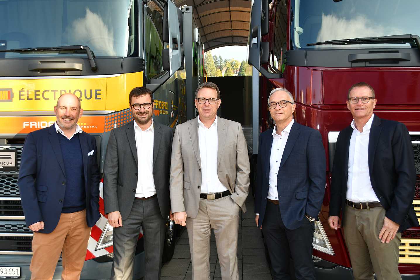 Vincent Albasini (Avesco Rent), Clément Friderici (Friederici Special), Adrian Melliger (Designwerk Group), Peter Galliker, Rolf Galliker (beide Galliker Transport AG)